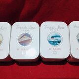 Patru cutii din tabla pentru ceai French Line